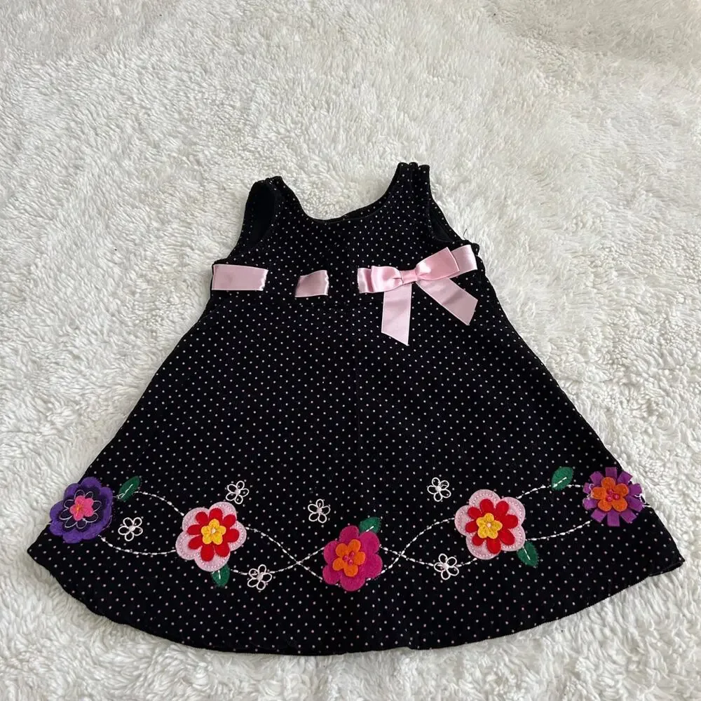 Blueberi Boulevard Sleeveless Corduroy Dress Floral SZ 12M Grandma Fun Soft Girl - Picture 1 of 5